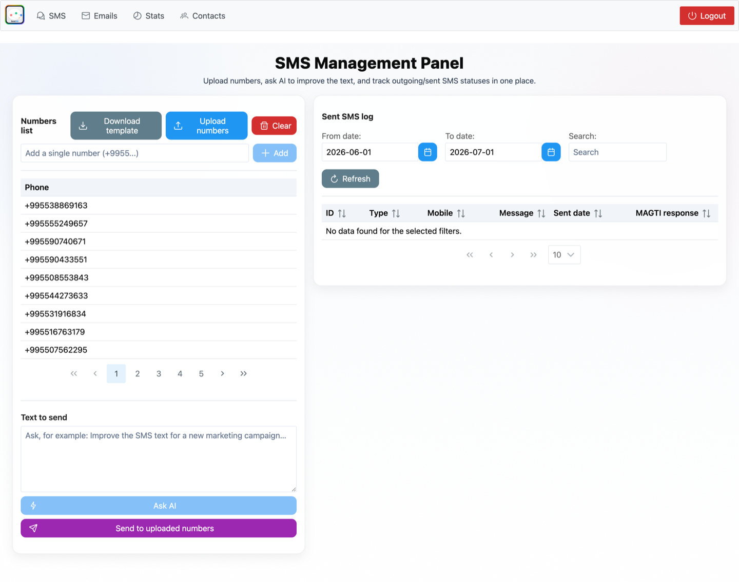 SendKit campaign dashboard with delivery and audience reporting
